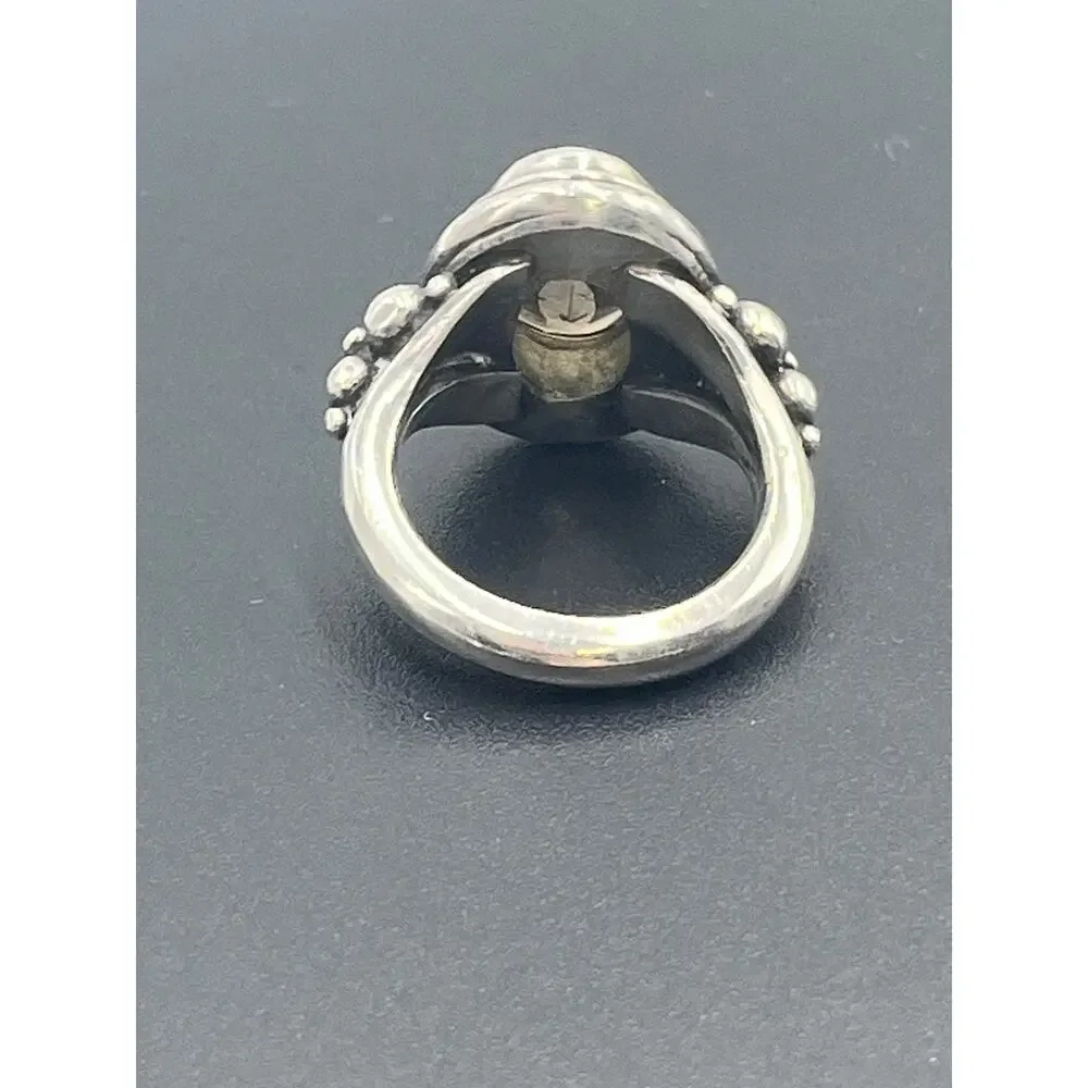 Sterling Silver Artisan Oval Shaped Bezel Set‎ Smoky Quartz Stone Ring Sz 7.75